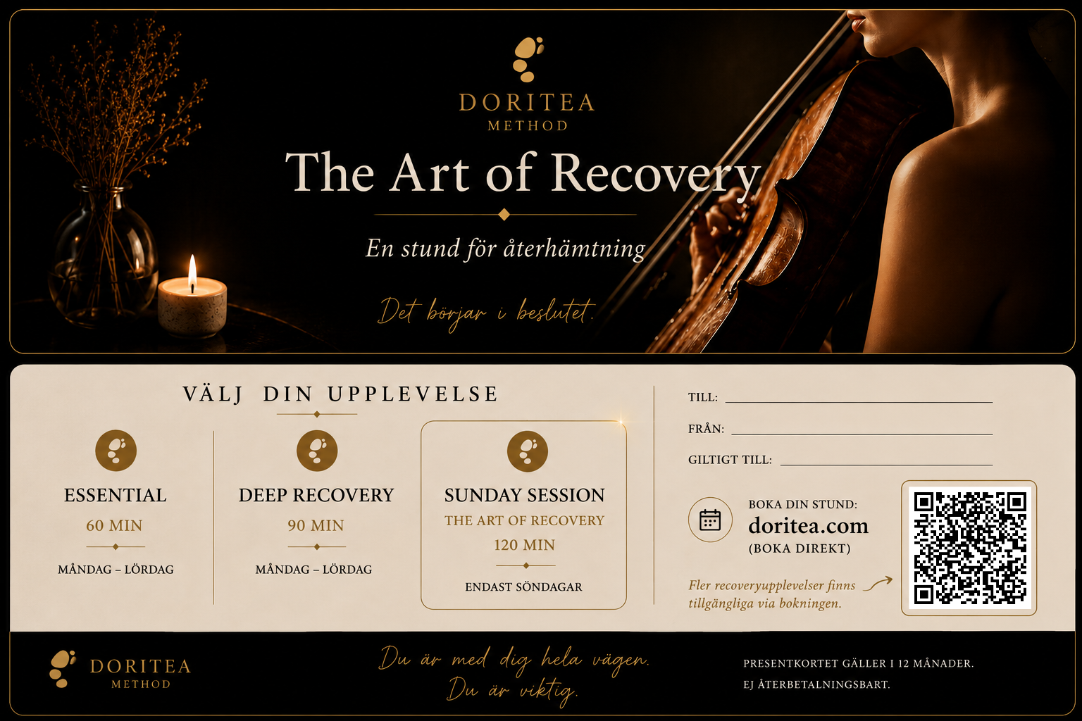 DORITEA presentkort — The Art of Recovery